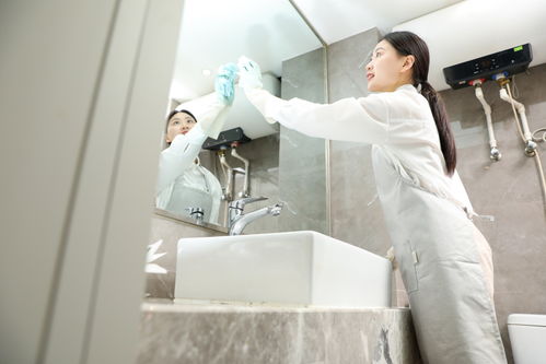衛生間清潔整理保潔服務女性人物攝影圖 攝影